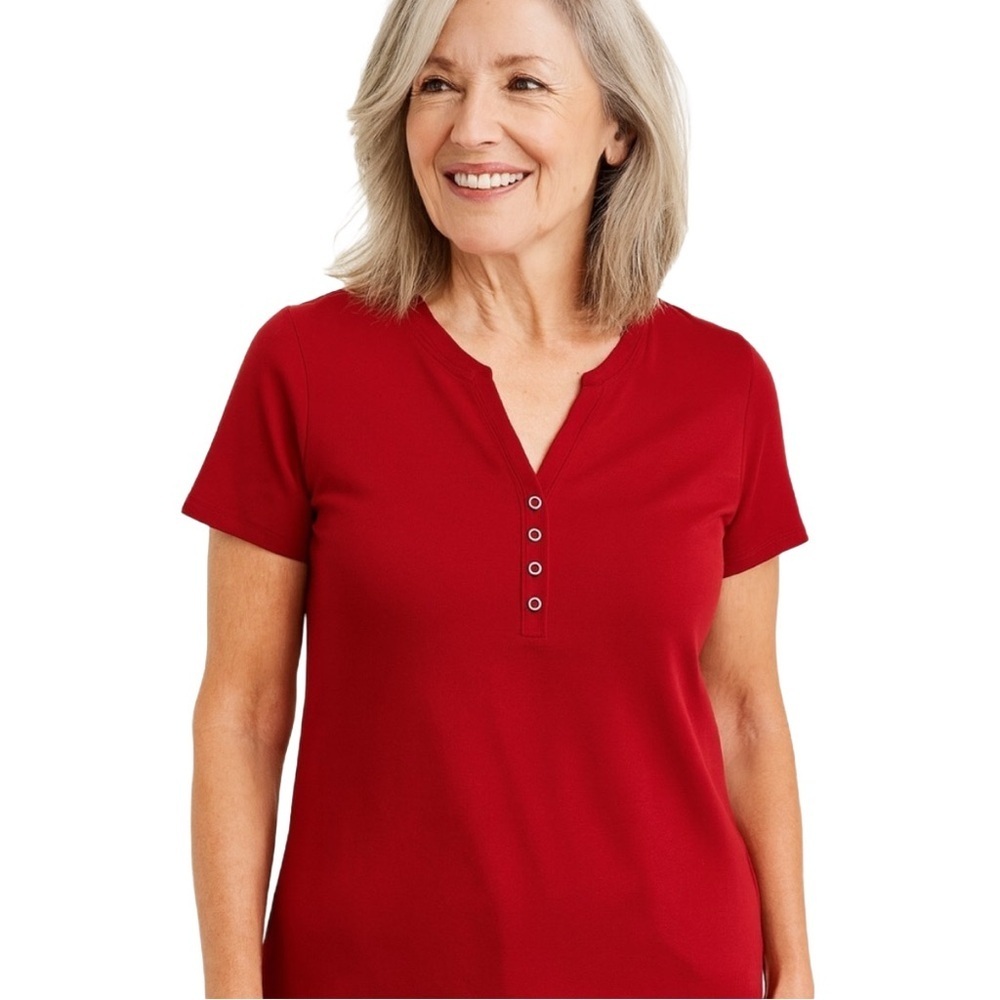 KAREN SCOTT Vintage True Red Short Sleeve Tee